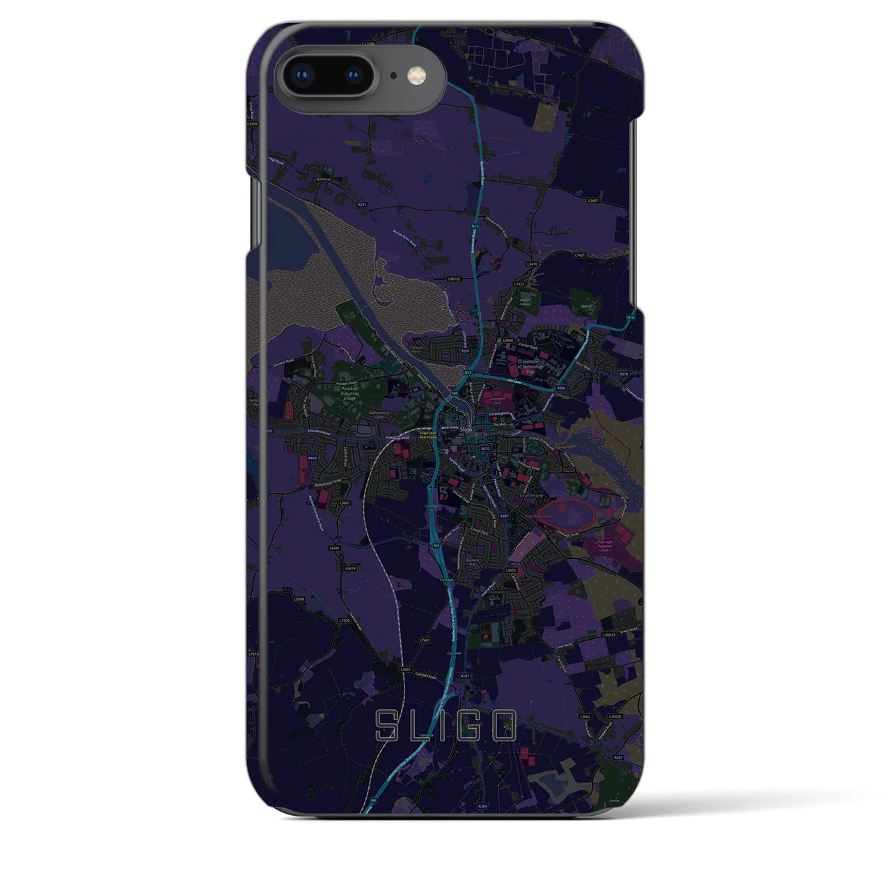 【スライゴ(アイルランド)】地図柄iPhoneケース(バックカバータイプ)
