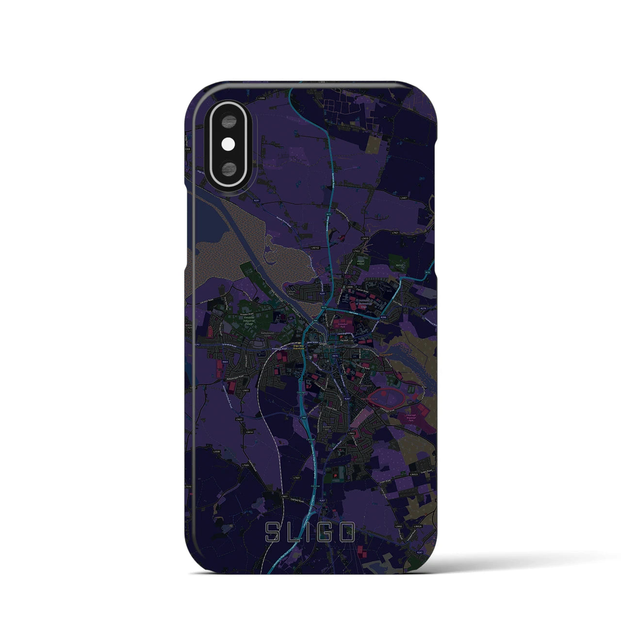 【スライゴ(アイルランド)】地図柄iPhoneケース(バックカバータイプ)