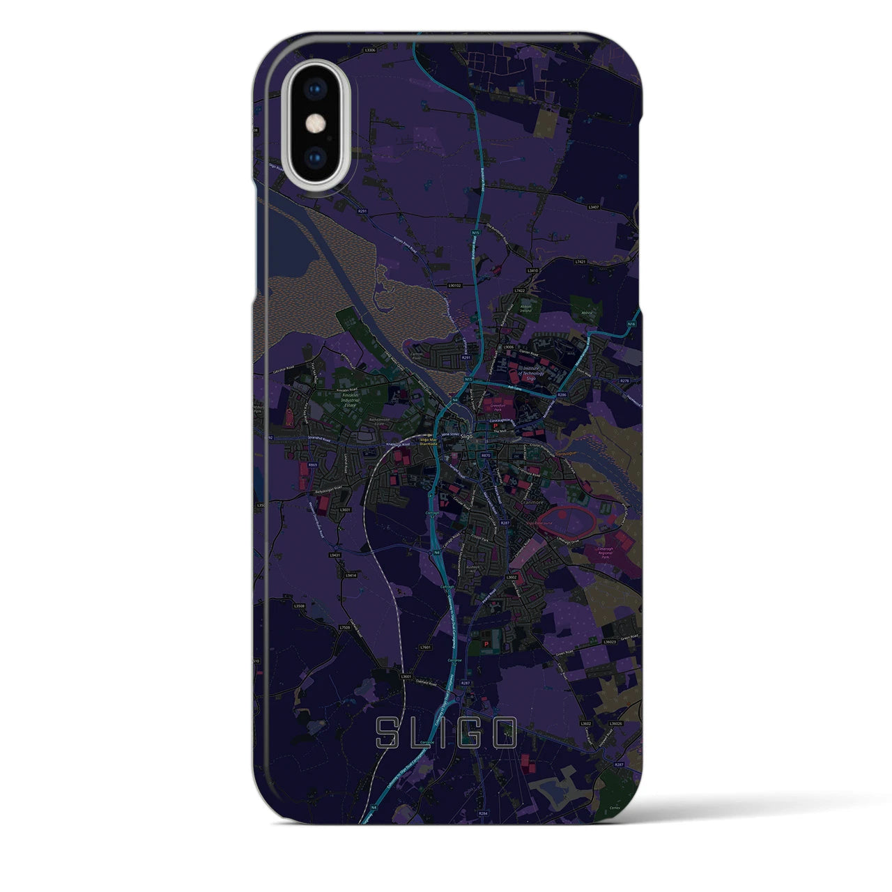 【スライゴ(アイルランド)】地図柄iPhoneケース(バックカバータイプ)