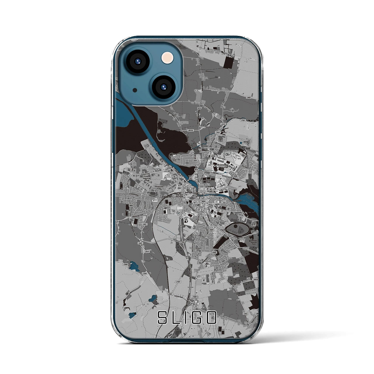 【スライゴ(アイルランド)】地図柄iPhoneケース(クリアタイプ)