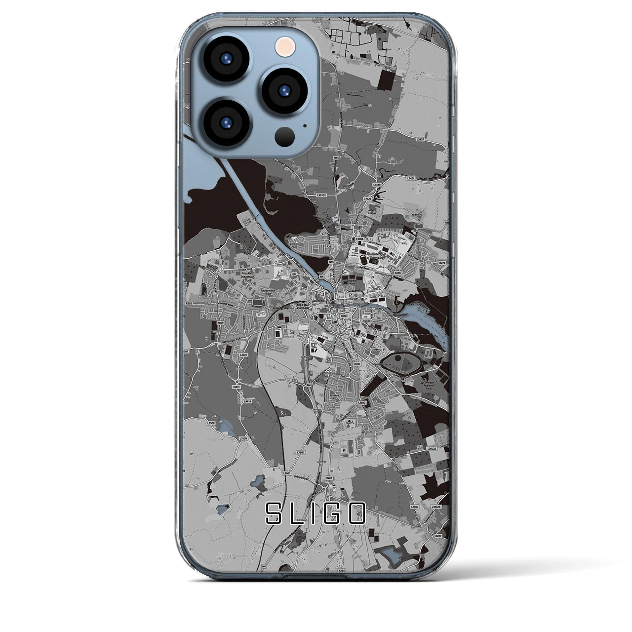 【スライゴ(アイルランド)】地図柄iPhoneケース(クリアタイプ)