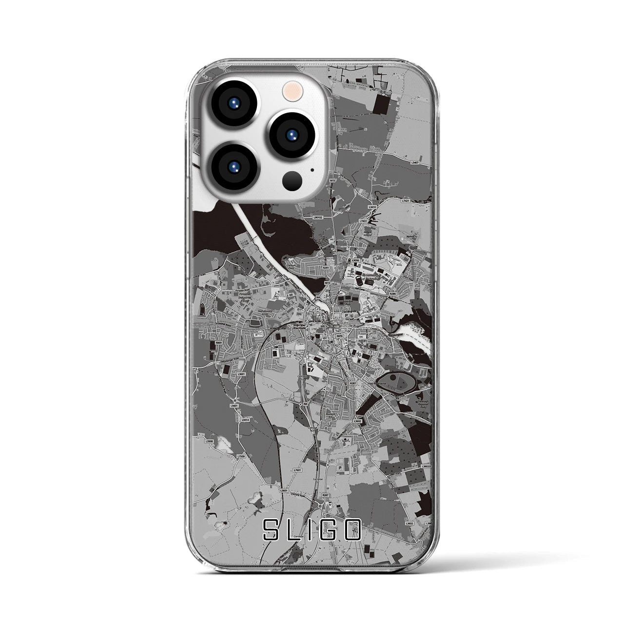 【スライゴ(アイルランド)】地図柄iPhoneケース(クリアタイプ)