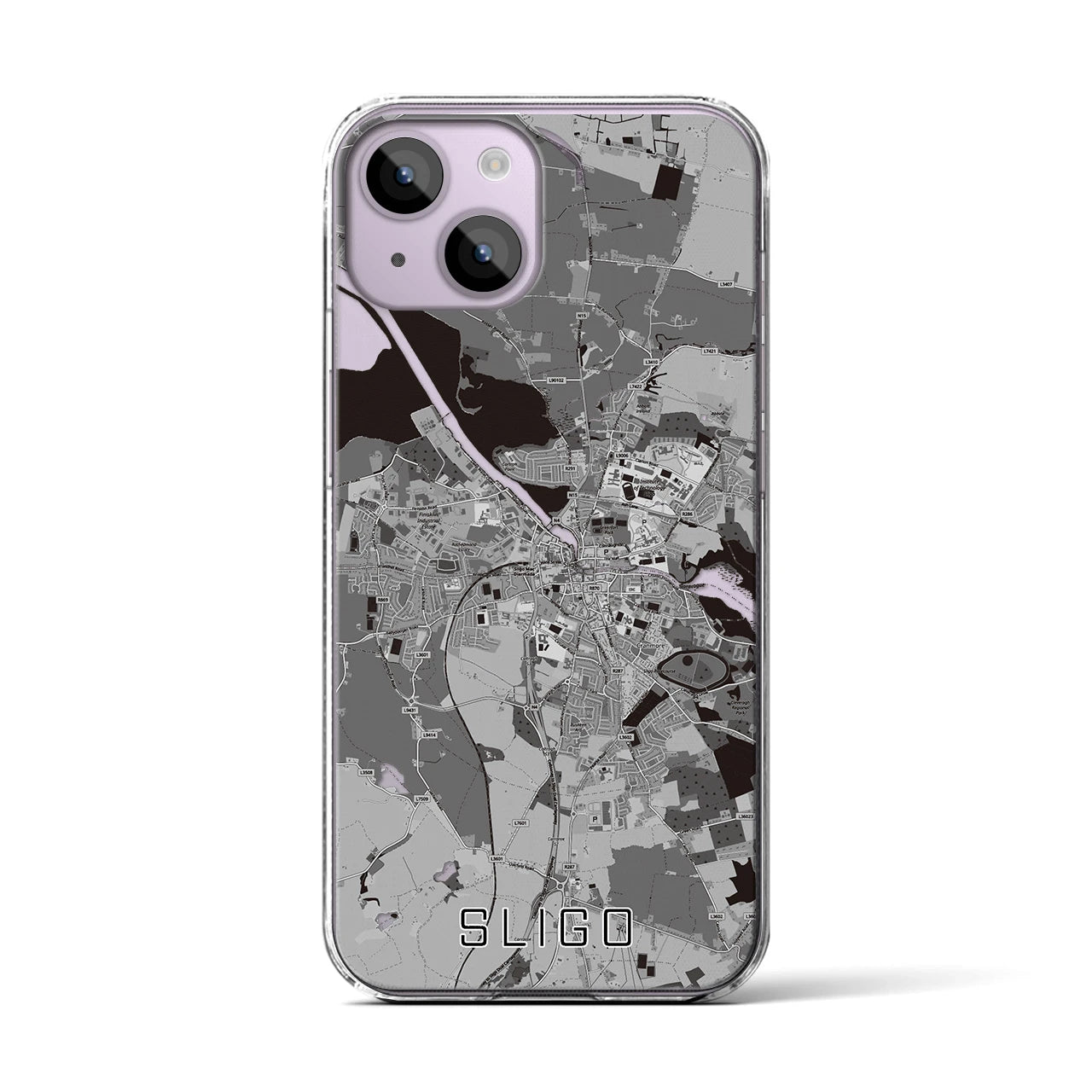 【スライゴ(アイルランド)】地図柄iPhoneケース(クリアタイプ)