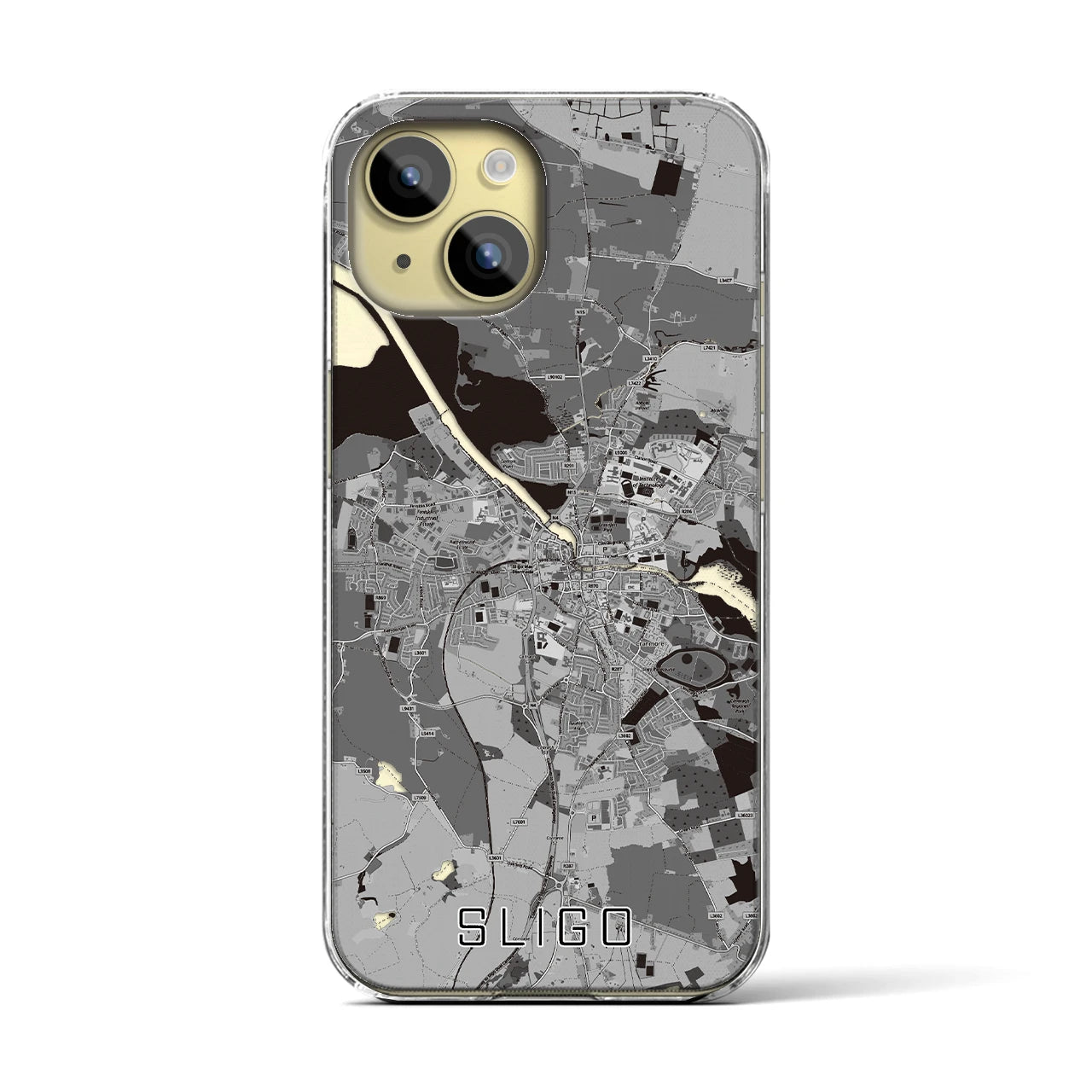 【スライゴ(アイルランド)】地図柄iPhoneケース(クリアタイプ)