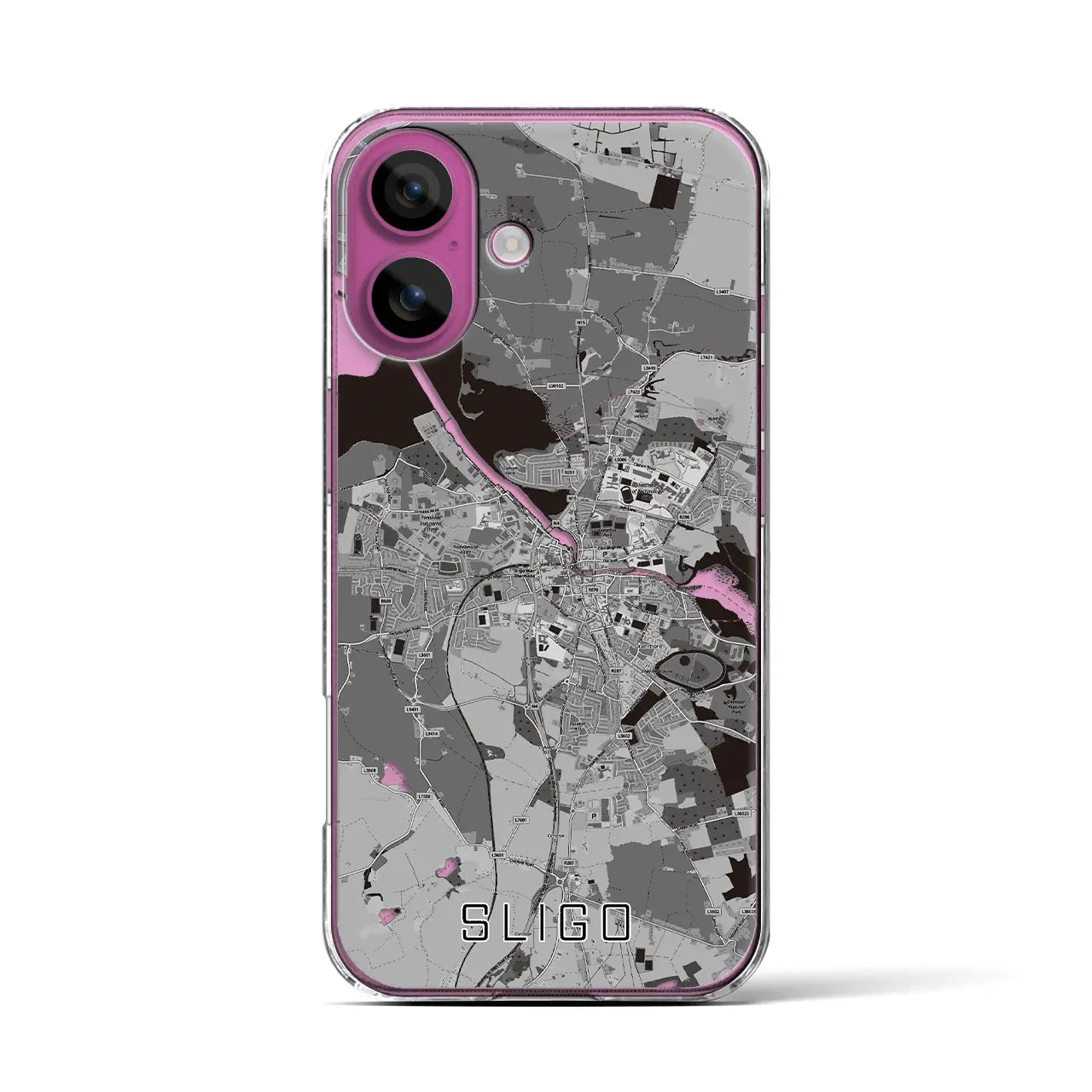 【スライゴ(アイルランド)】地図柄iPhoneケース(クリアタイプ)