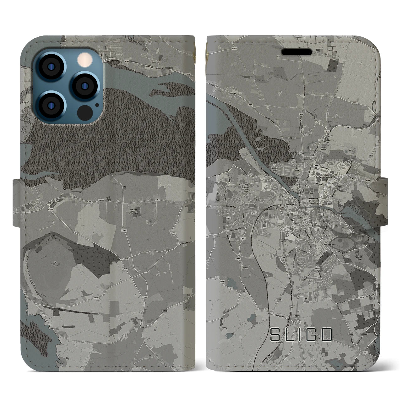 【スライゴ(アイルランド)】地図柄iPhoneケース(手帳タイプ)