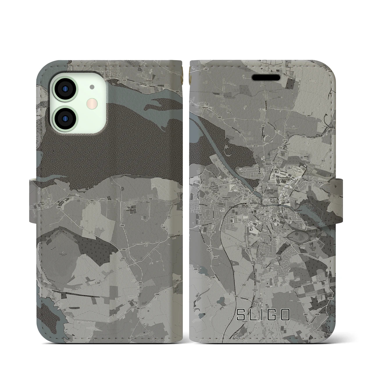 【スライゴ(アイルランド)】地図柄iPhoneケース(手帳タイプ)