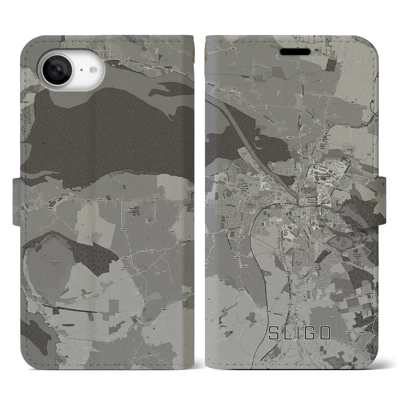 【スライゴ(アイルランド)】地図柄iPhoneケース(手帳タイプ)