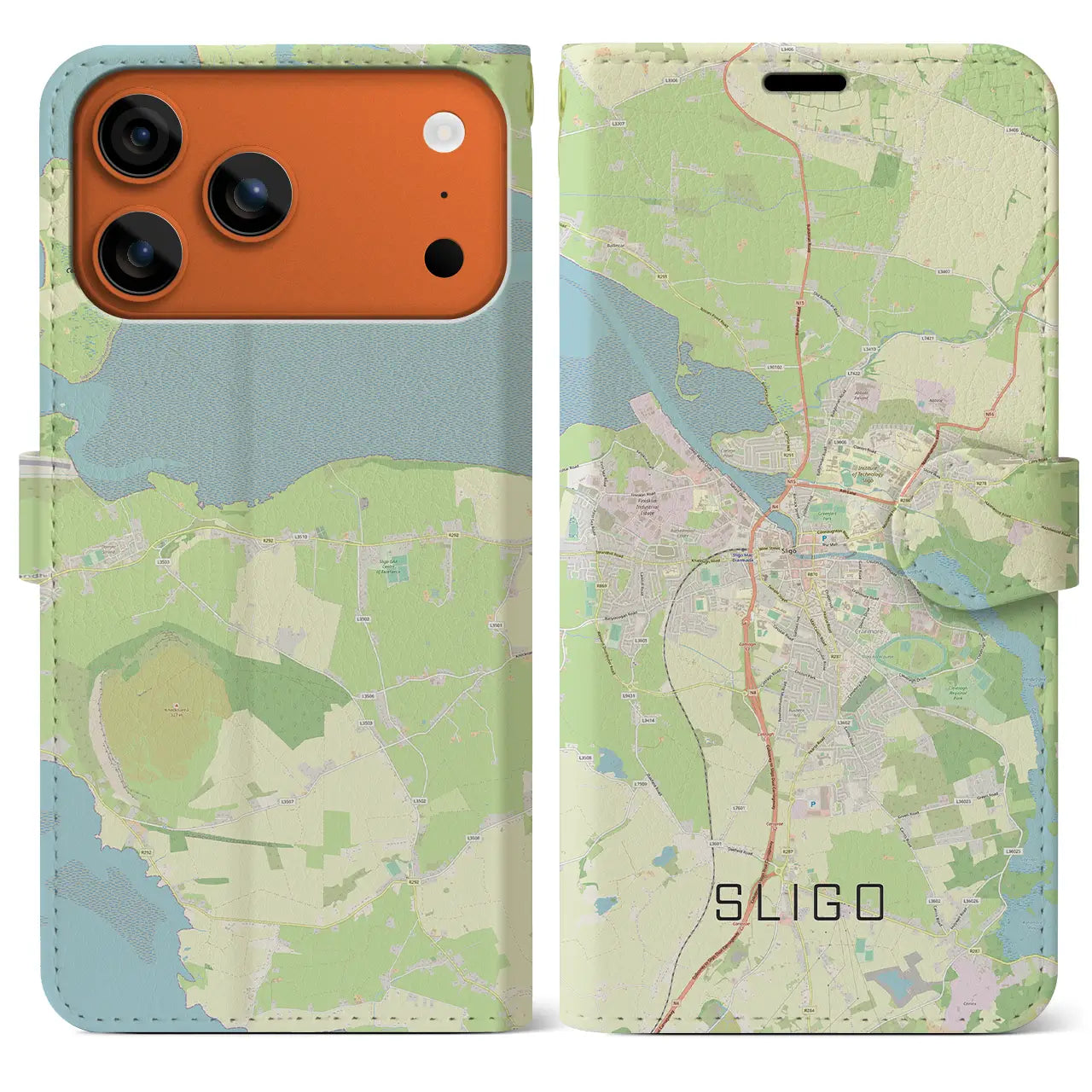 【スライゴ(アイルランド)】地図柄iPhoneケース(手帳タイプ)