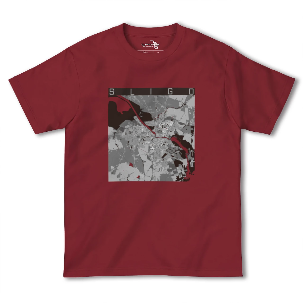 【スライゴ(アイルランド)】地図柄ヘビーウェイトTシャツ