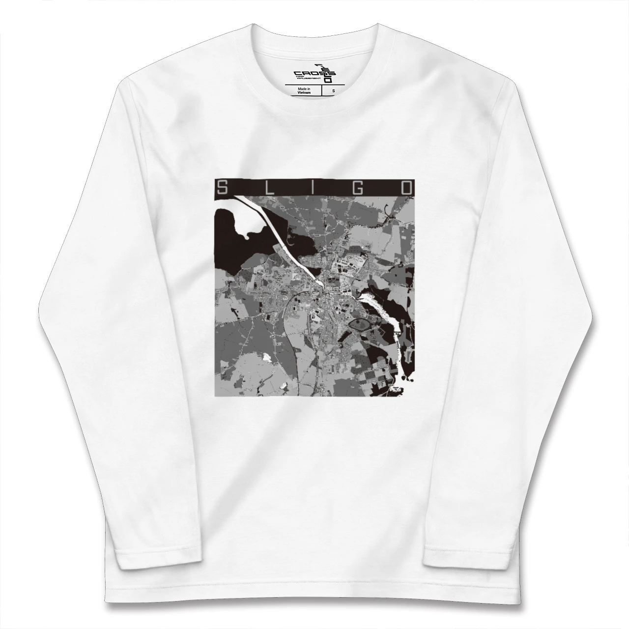 【スライゴ(アイルランド)】地図柄ロングスリーブTシャツ
