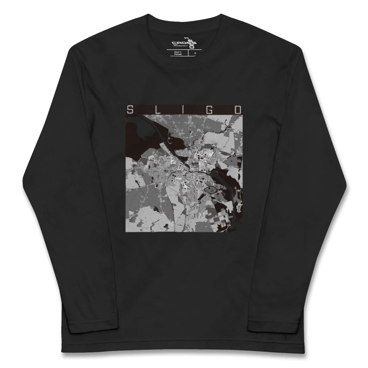 【スライゴ(アイルランド)】地図柄ロングスリーブTシャツ