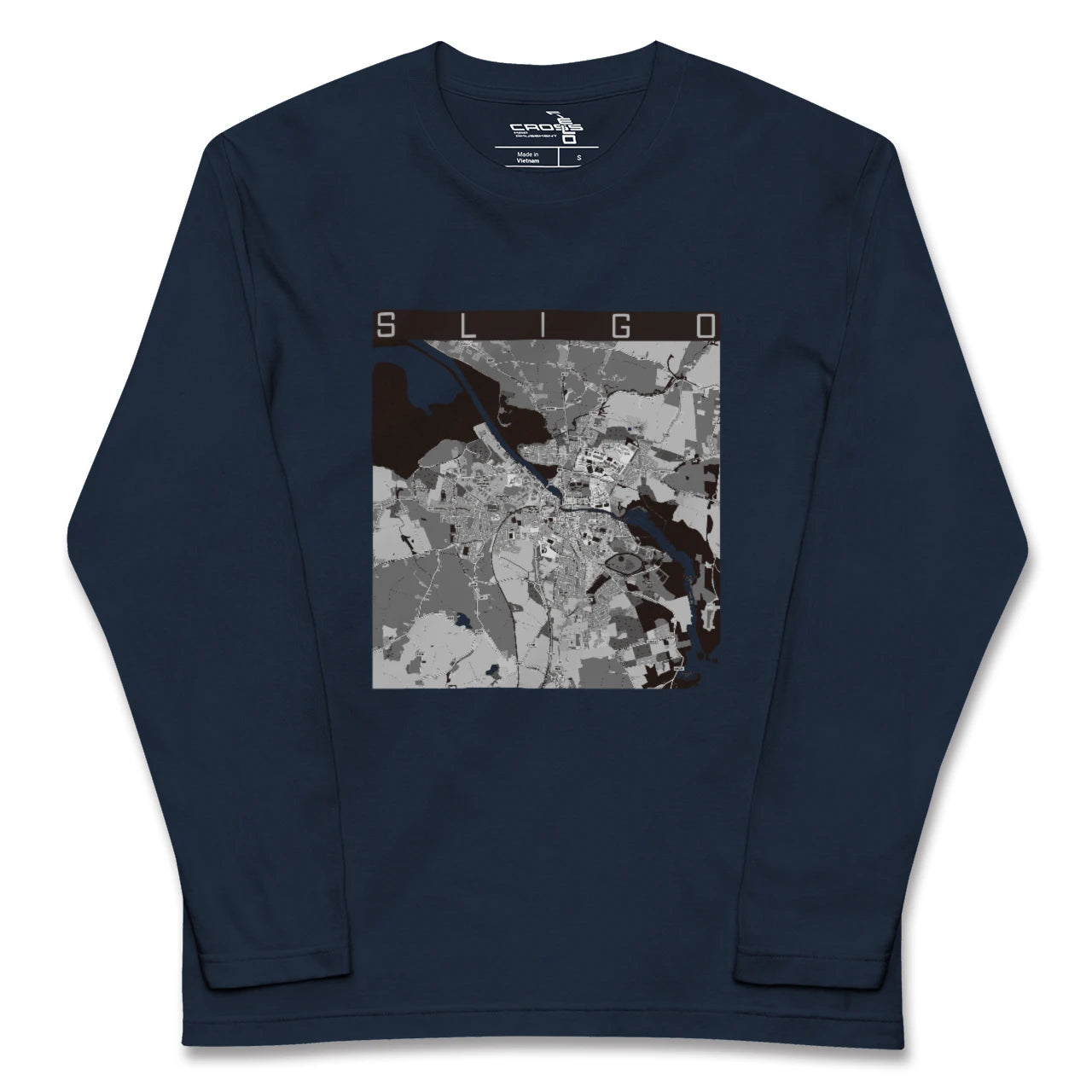 【スライゴ(アイルランド)】地図柄ロングスリーブTシャツ