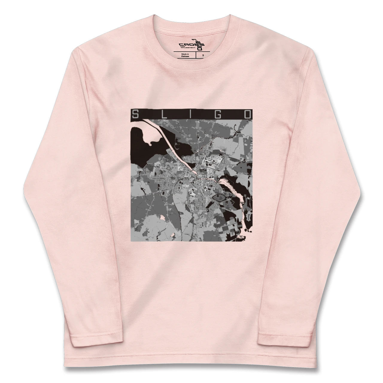 【スライゴ(アイルランド)】地図柄ロングスリーブTシャツ