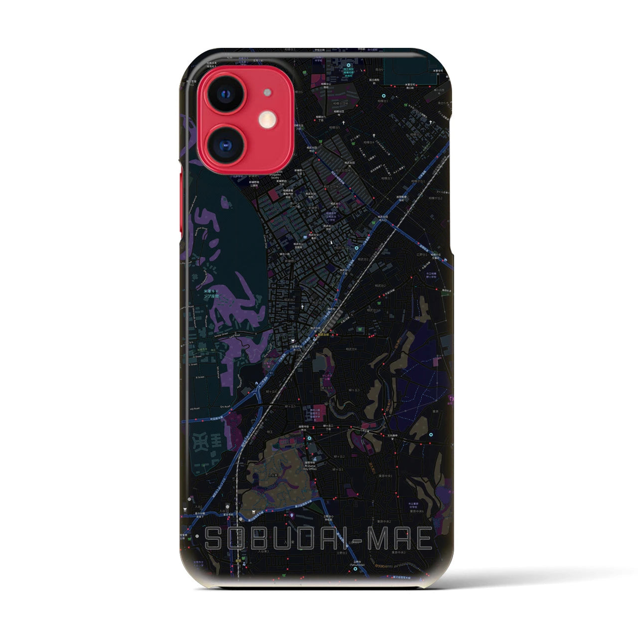 【相武台前(神奈川県)】地図柄iPhoneケース(バックカバータイプ)