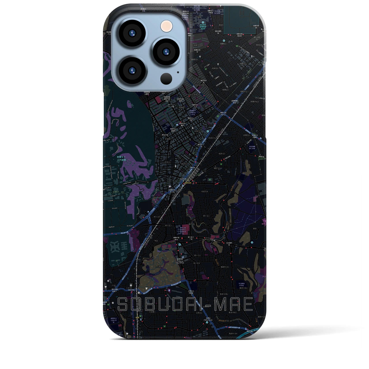 【相武台前(神奈川県)】地図柄iPhoneケース(バックカバータイプ)