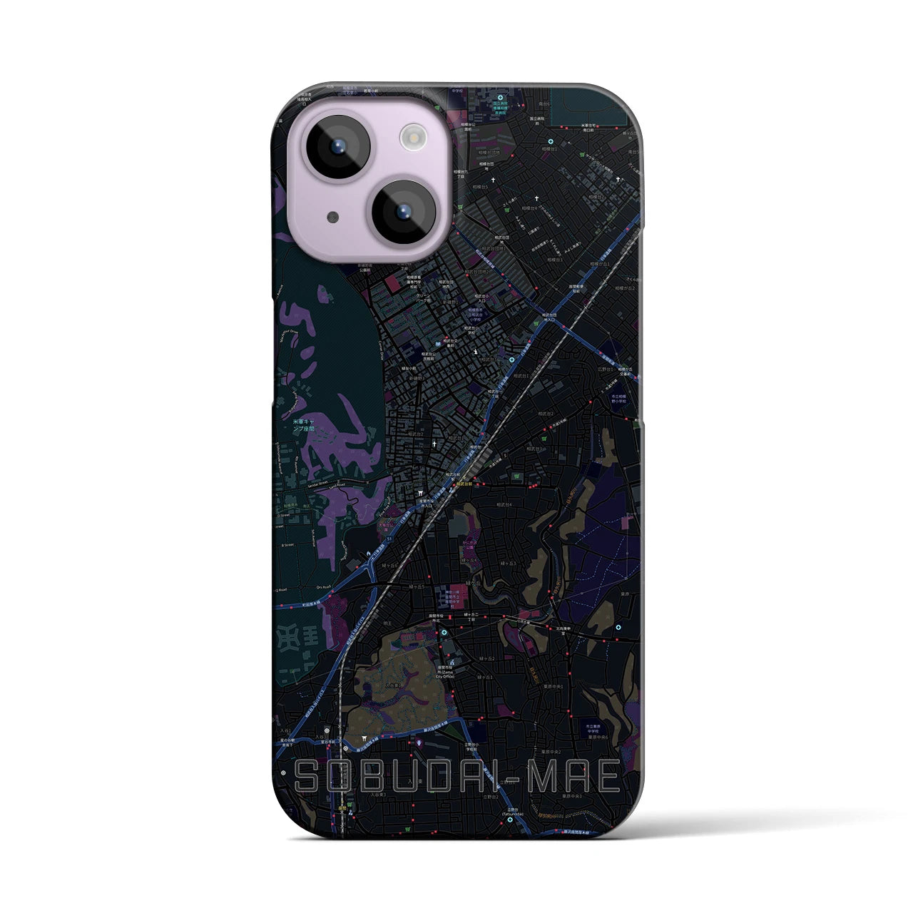 【相武台前(神奈川県)】地図柄iPhoneケース(バックカバータイプ)