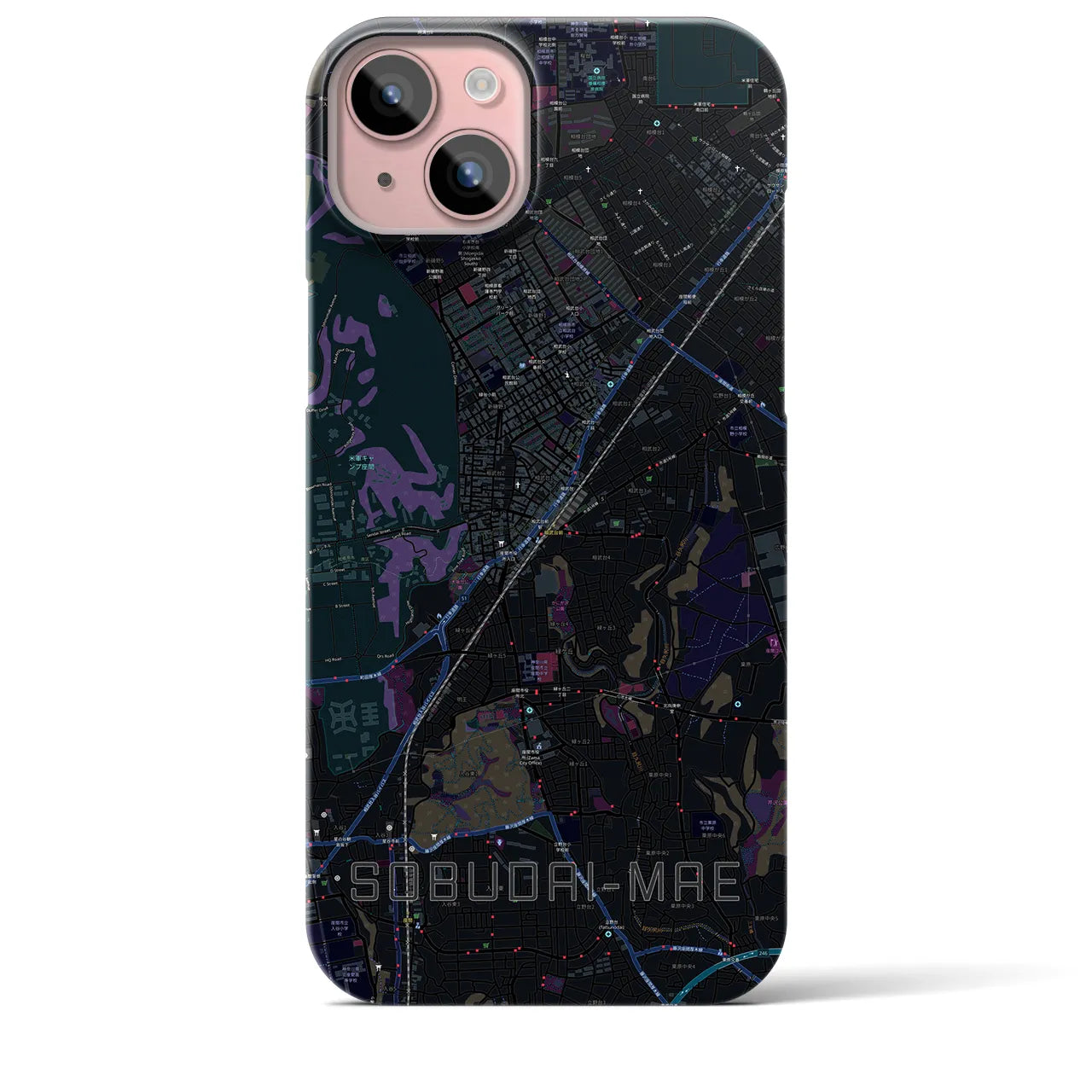【相武台前(神奈川県)】地図柄iPhoneケース(バックカバータイプ)