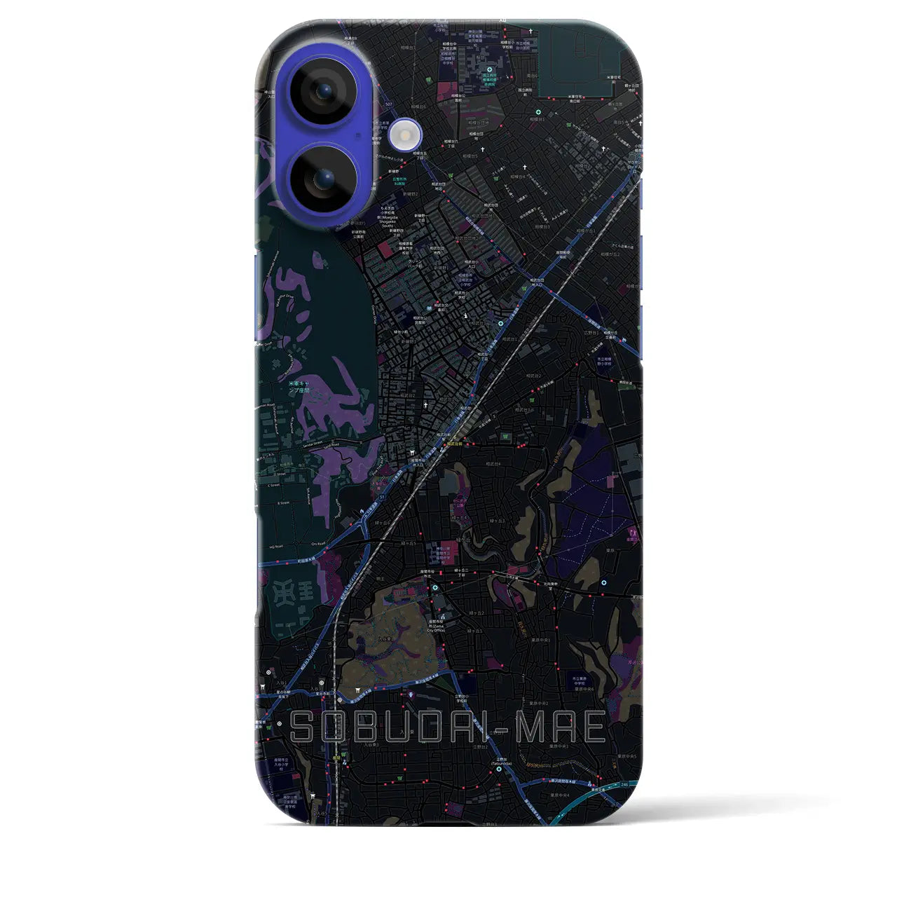 【相武台前(神奈川県)】地図柄iPhoneケース(バックカバータイプ)