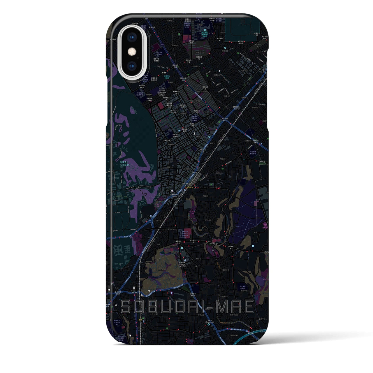 【相武台前(神奈川県)】地図柄iPhoneケース(バックカバータイプ)