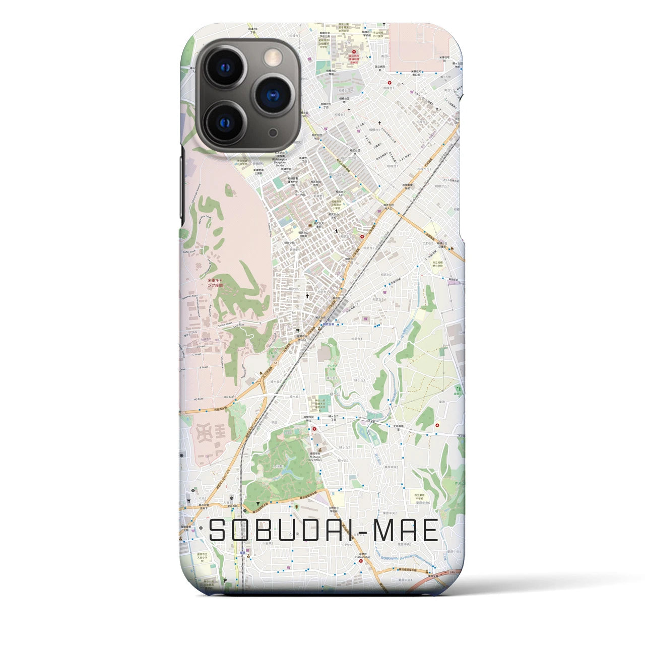 【相武台前(神奈川県)】地図柄iPhoneケース(バックカバータイプ)