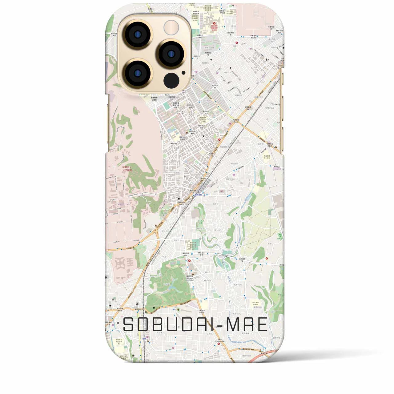 【相武台前(神奈川県)】地図柄iPhoneケース(バックカバータイプ)