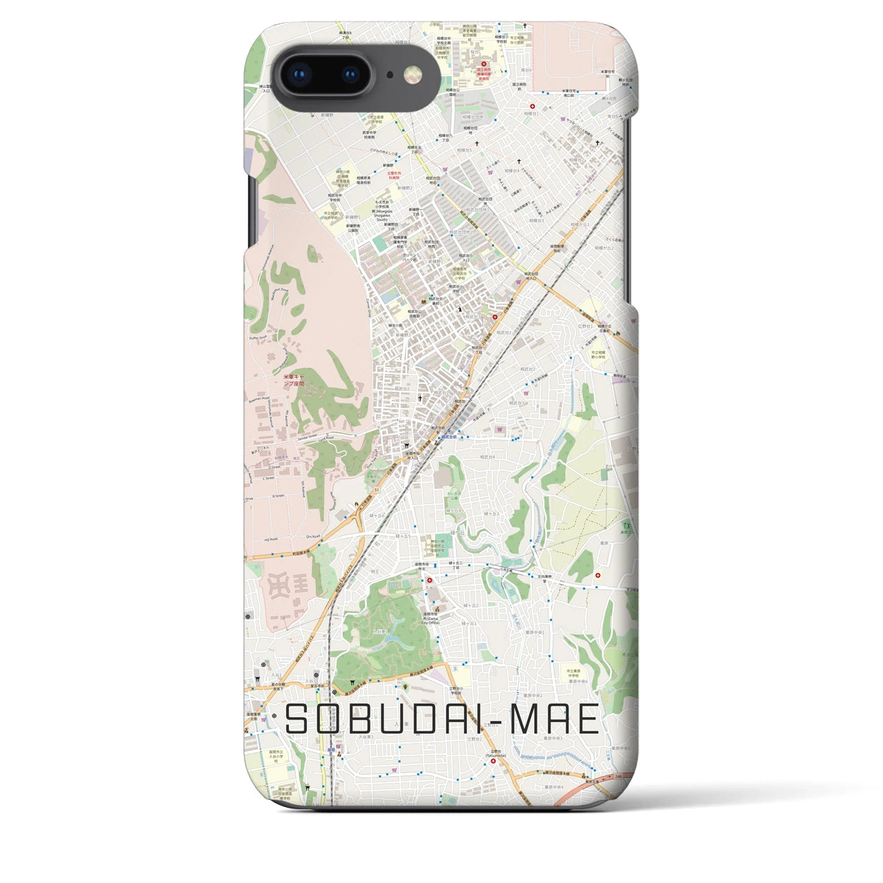 【相武台前(神奈川県)】地図柄iPhoneケース(バックカバータイプ)
