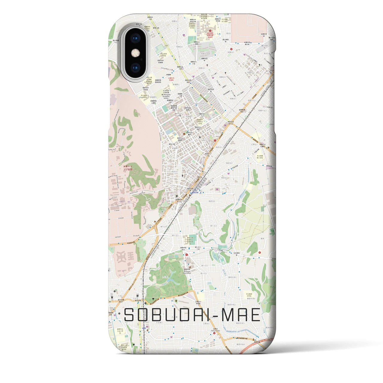 【相武台前(神奈川県)】地図柄iPhoneケース(バックカバータイプ)