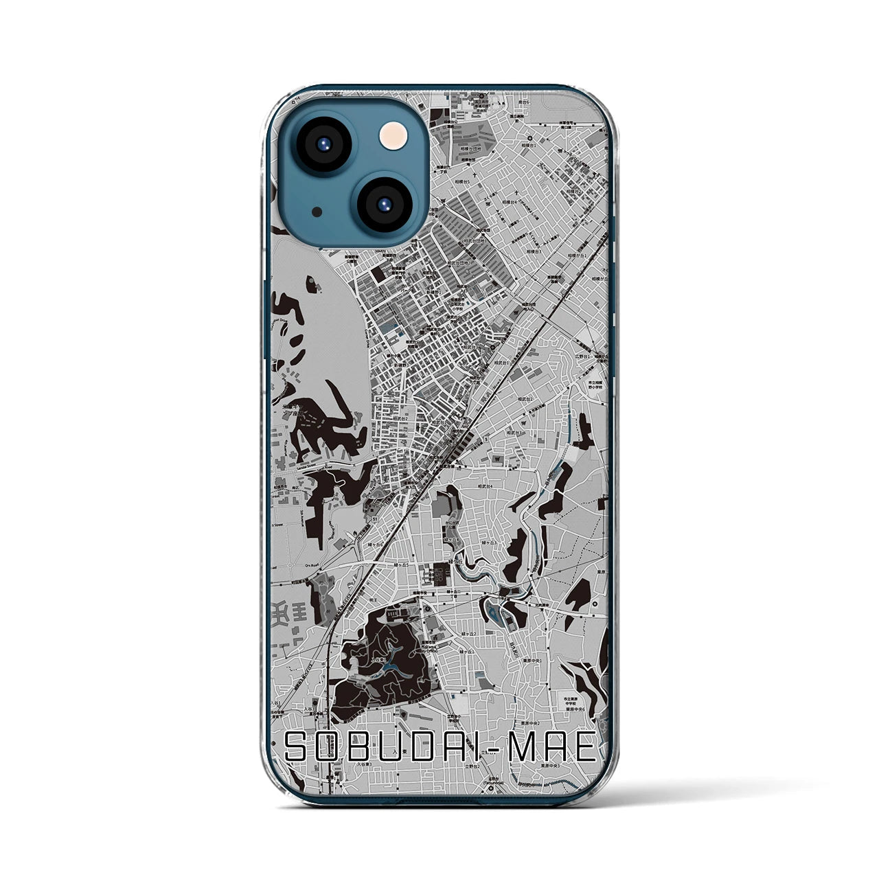 【相武台前(神奈川県)】地図柄iPhoneケース(クリアタイプ)