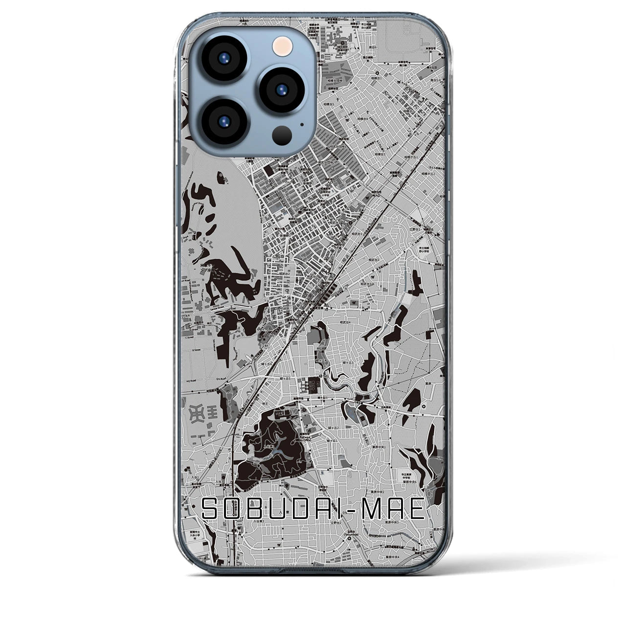 【相武台前(神奈川県)】地図柄iPhoneケース(クリアタイプ)