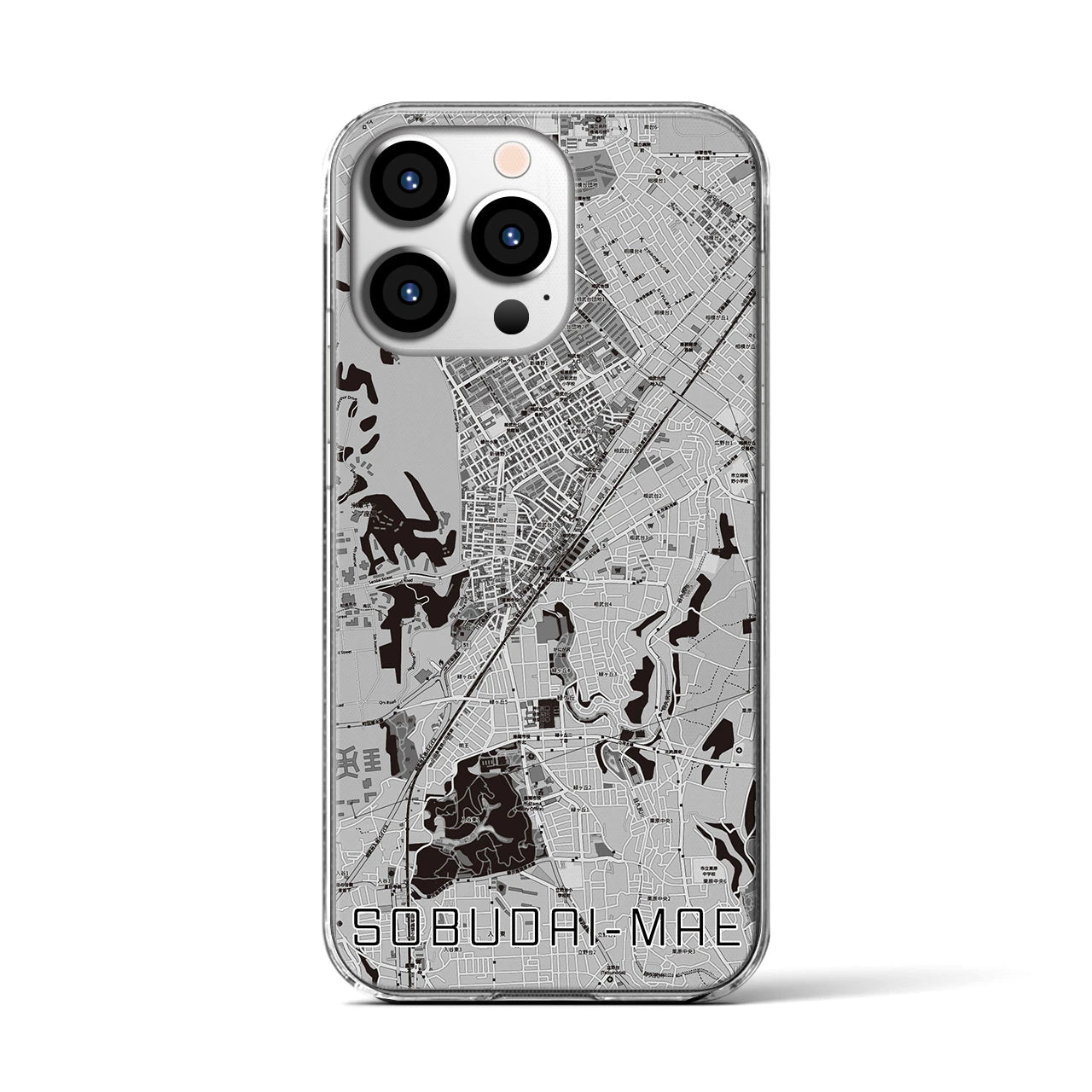 【相武台前(神奈川県)】地図柄iPhoneケース(クリアタイプ)