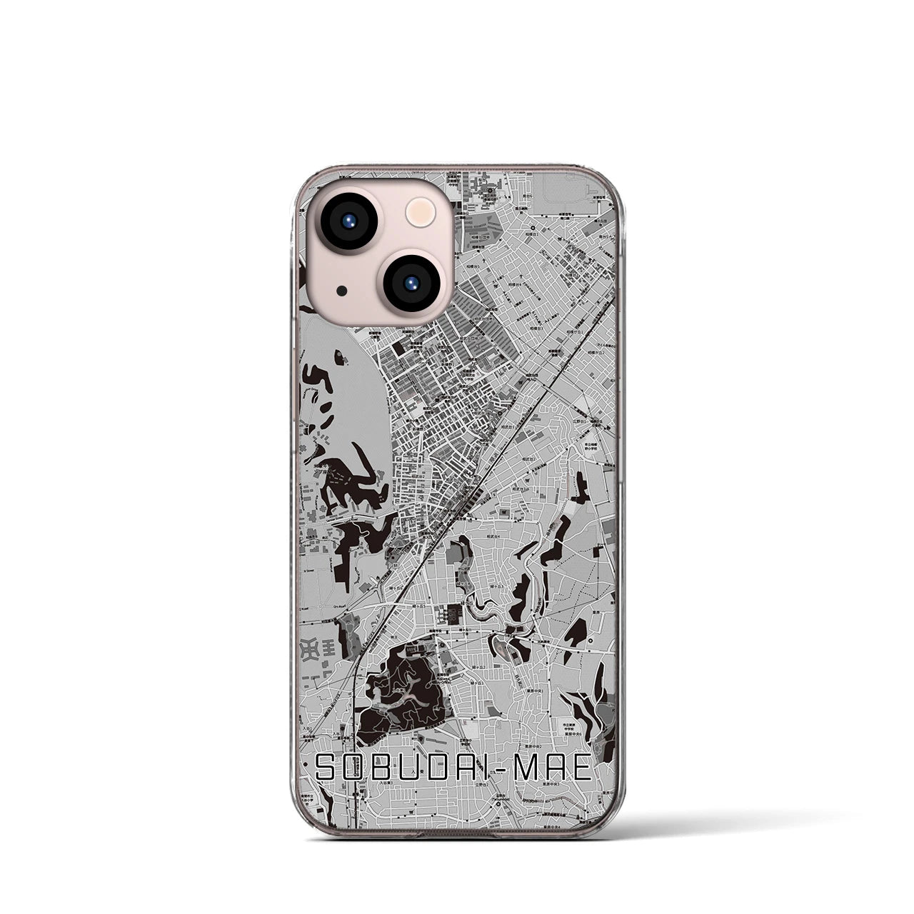 【相武台前(神奈川県)】地図柄iPhoneケース(クリアタイプ)