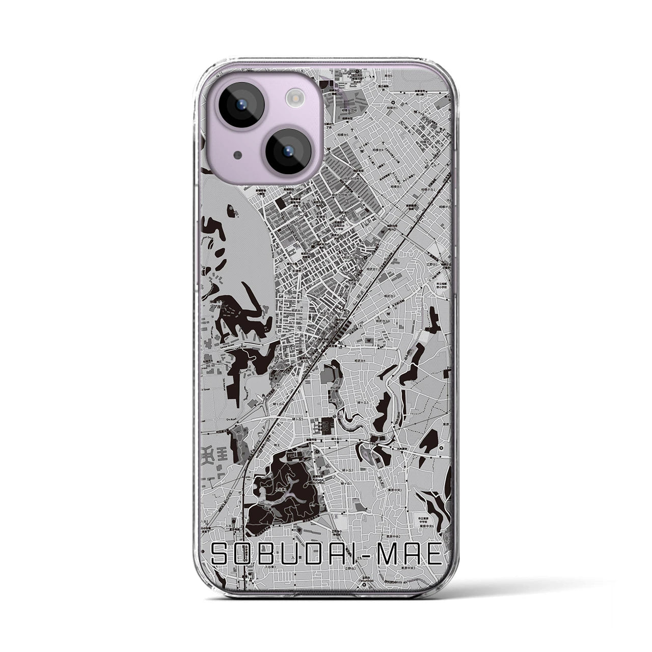 【相武台前(神奈川県)】地図柄iPhoneケース(クリアタイプ)