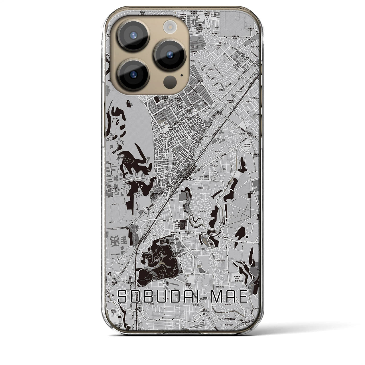 【相武台前(神奈川県)】地図柄iPhoneケース(クリアタイプ)