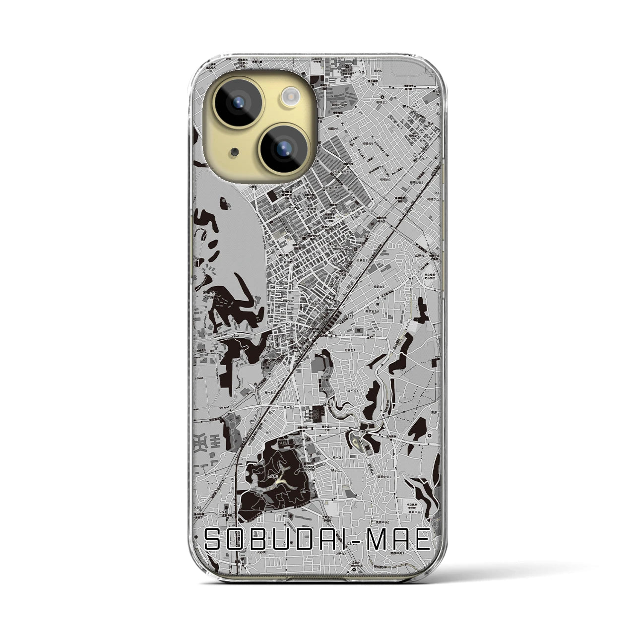 【相武台前(神奈川県)】地図柄iPhoneケース(クリアタイプ)