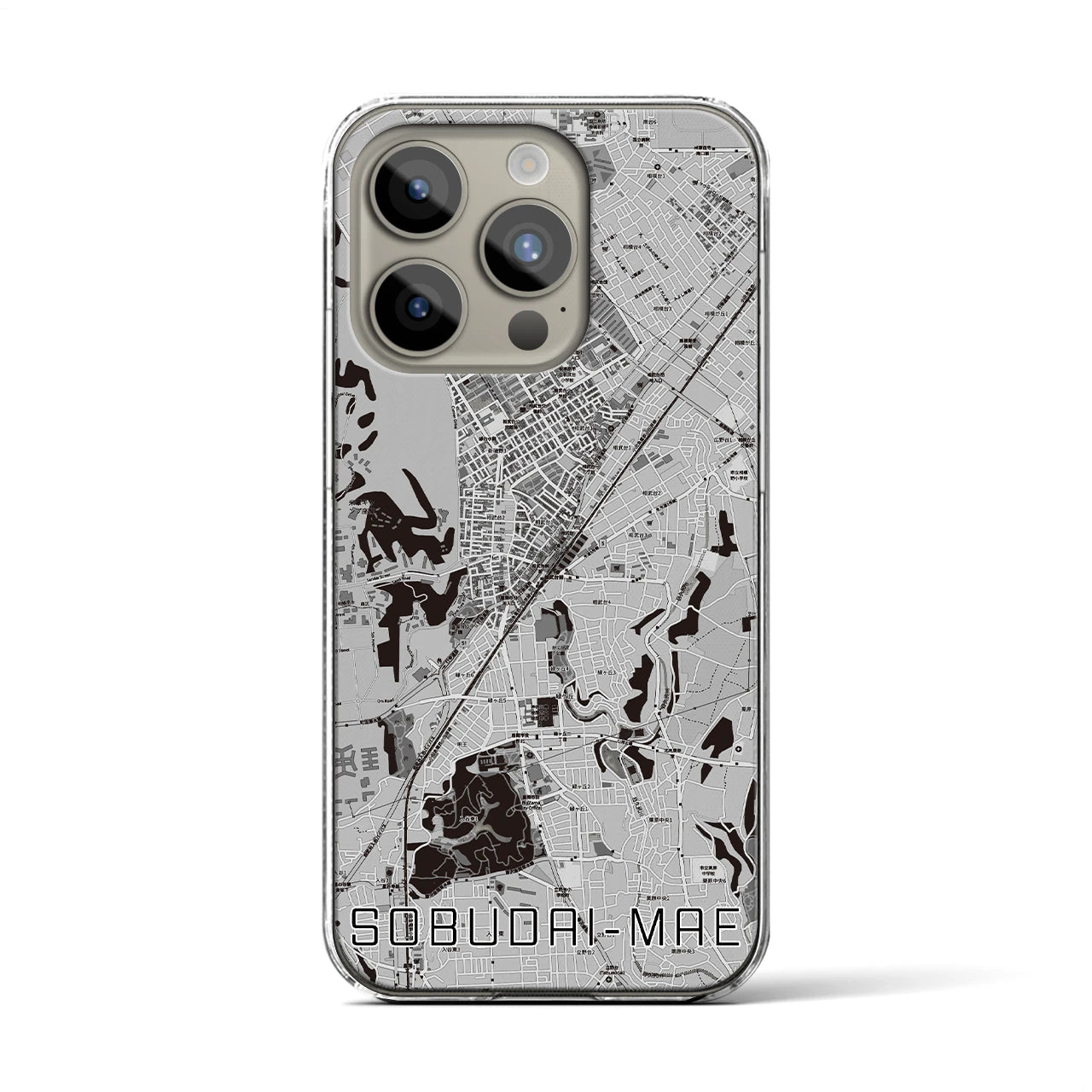 【相武台前(神奈川県)】地図柄iPhoneケース(クリアタイプ)