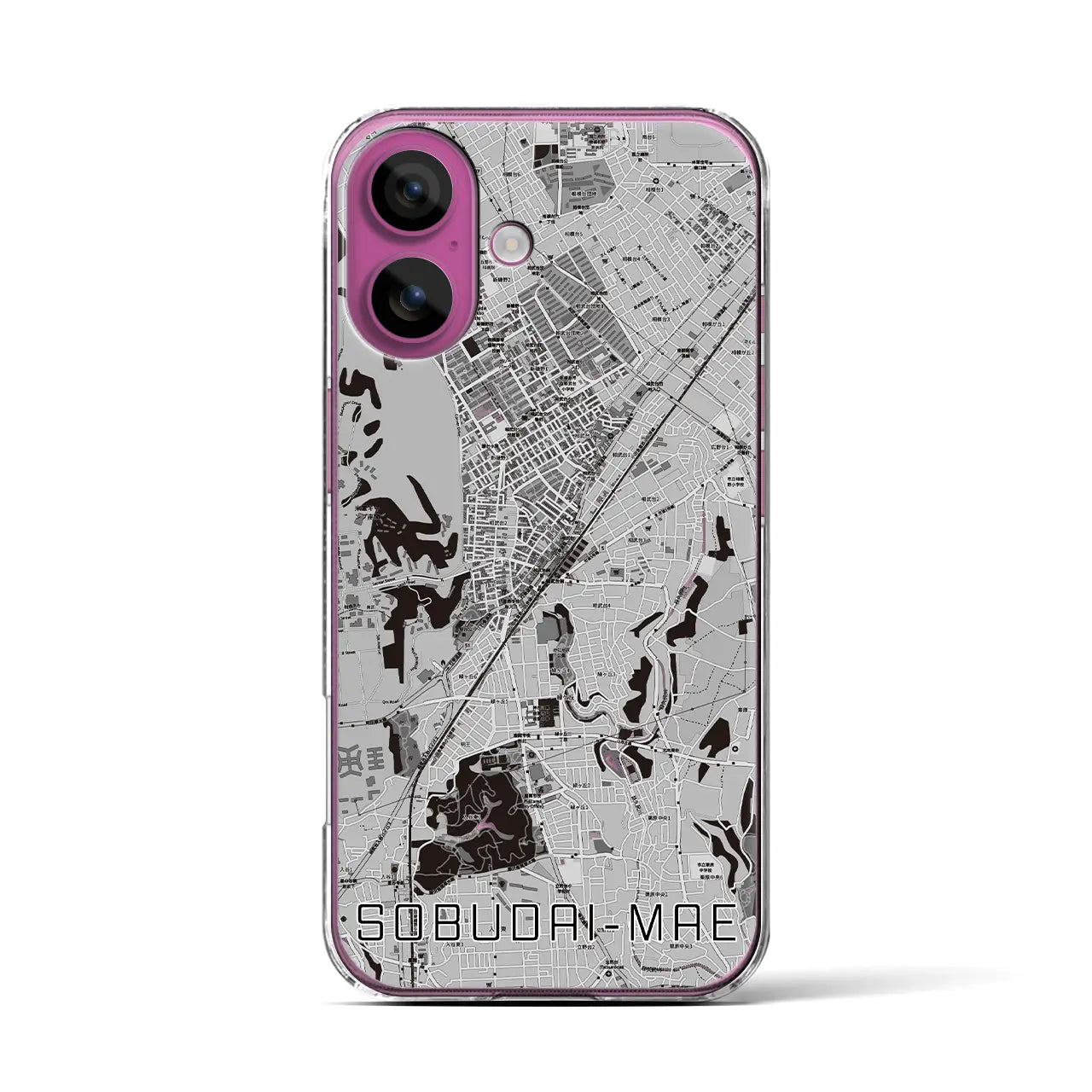 【相武台前(神奈川県)】地図柄iPhoneケース(クリアタイプ)