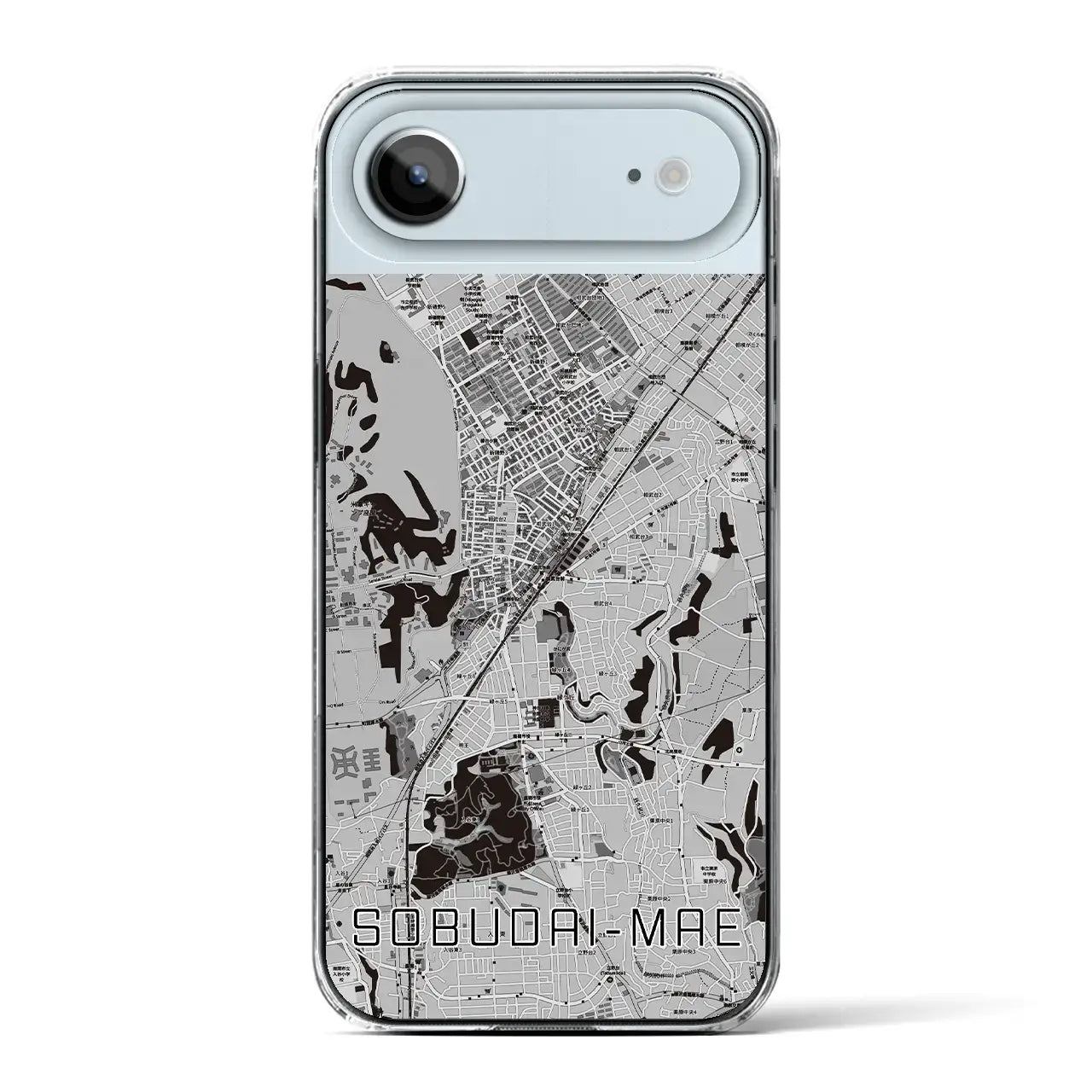 【相武台前(神奈川県)】地図柄iPhoneケース(クリアタイプ)モノトーン・iPhone 17 Pro Max 用