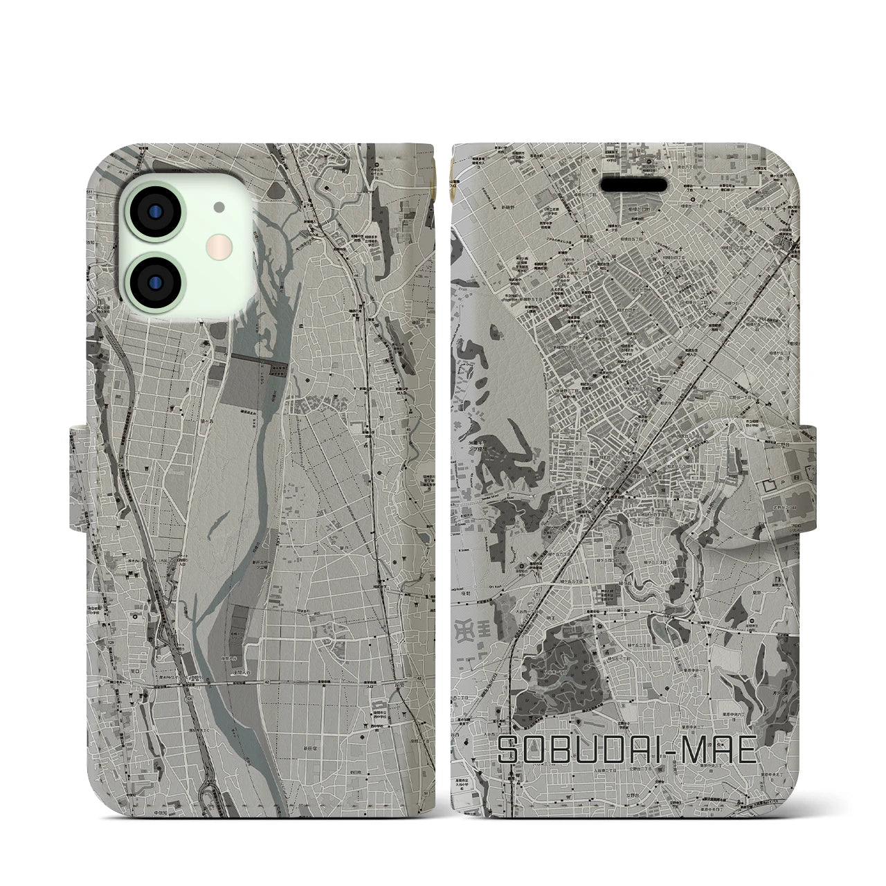 【相武台前(神奈川県)】地図柄iPhoneケース(手帳タイプ)