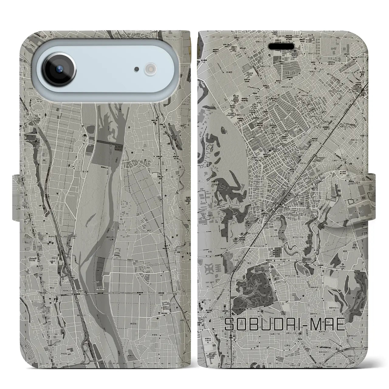 【相武台前(神奈川県)】地図柄iPhoneケース(手帳タイプ)