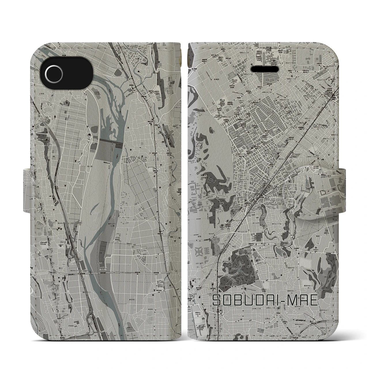 【相武台前(神奈川県)】地図柄iPhoneケース(手帳タイプ)