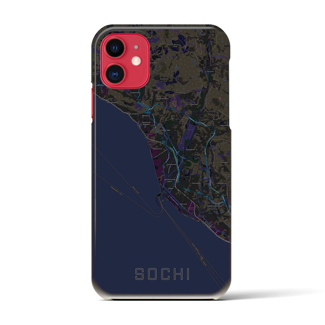【ソチ(ロシア)】地図柄iPhoneケース(バックカバータイプ)