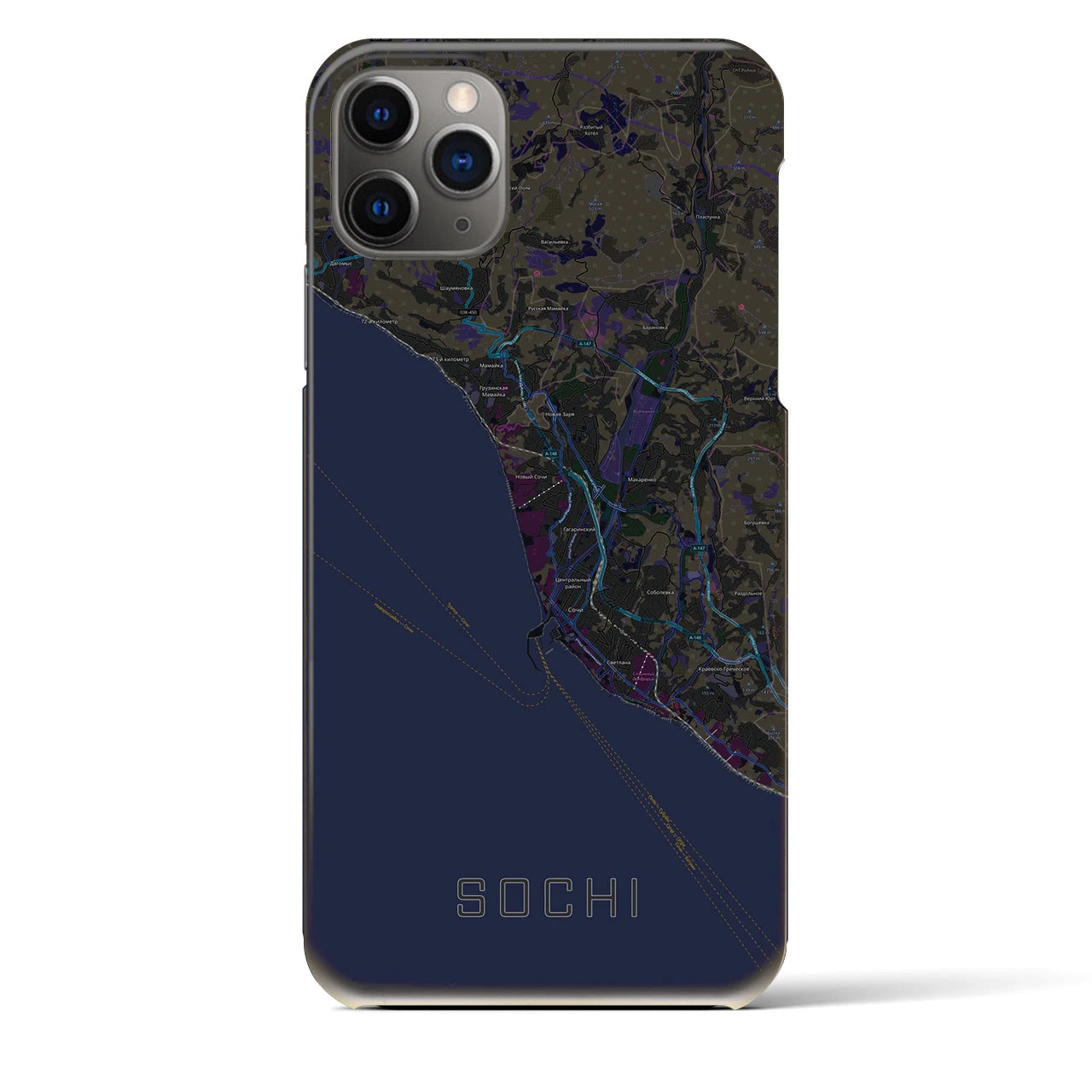 【ソチ(ロシア)】地図柄iPhoneケース(バックカバータイプ)