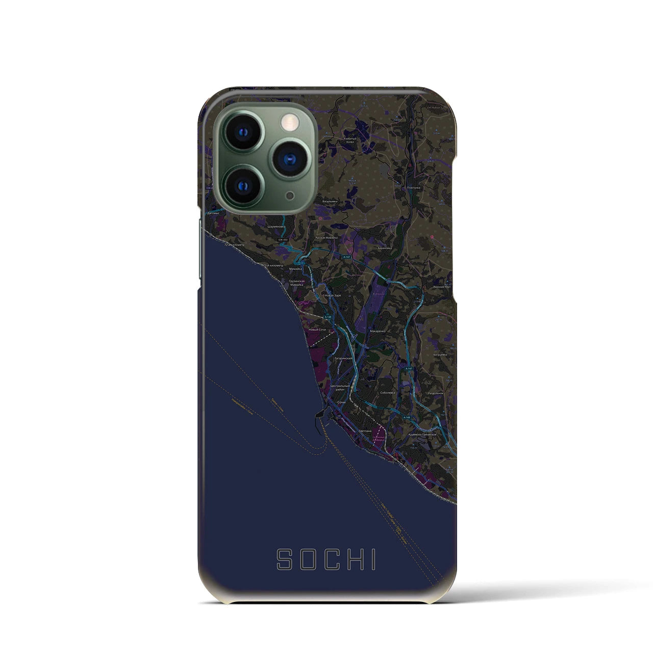 【ソチ(ロシア)】地図柄iPhoneケース(バックカバータイプ)