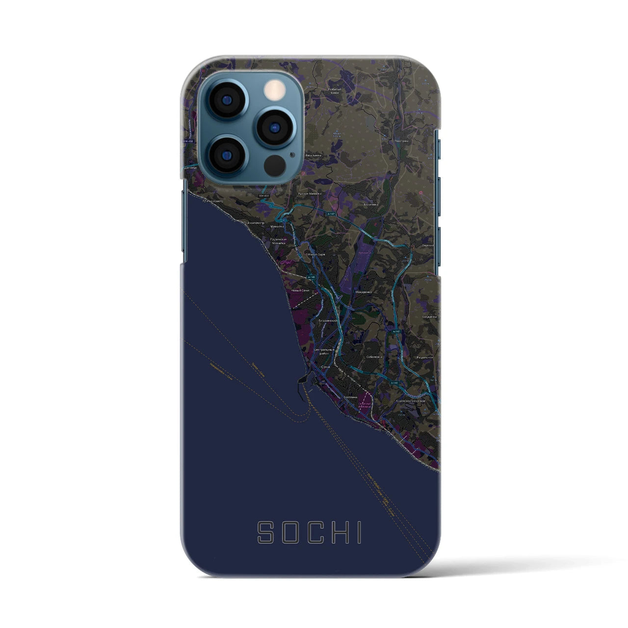 【ソチ(ロシア)】地図柄iPhoneケース(バックカバータイプ)