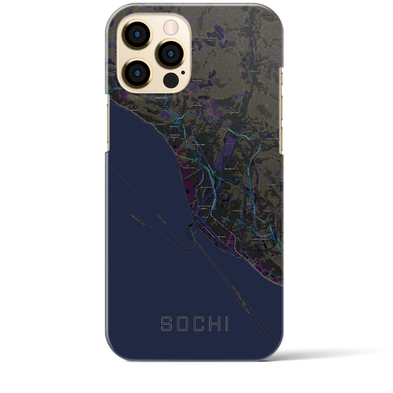 【ソチ(ロシア)】地図柄iPhoneケース(バックカバータイプ)