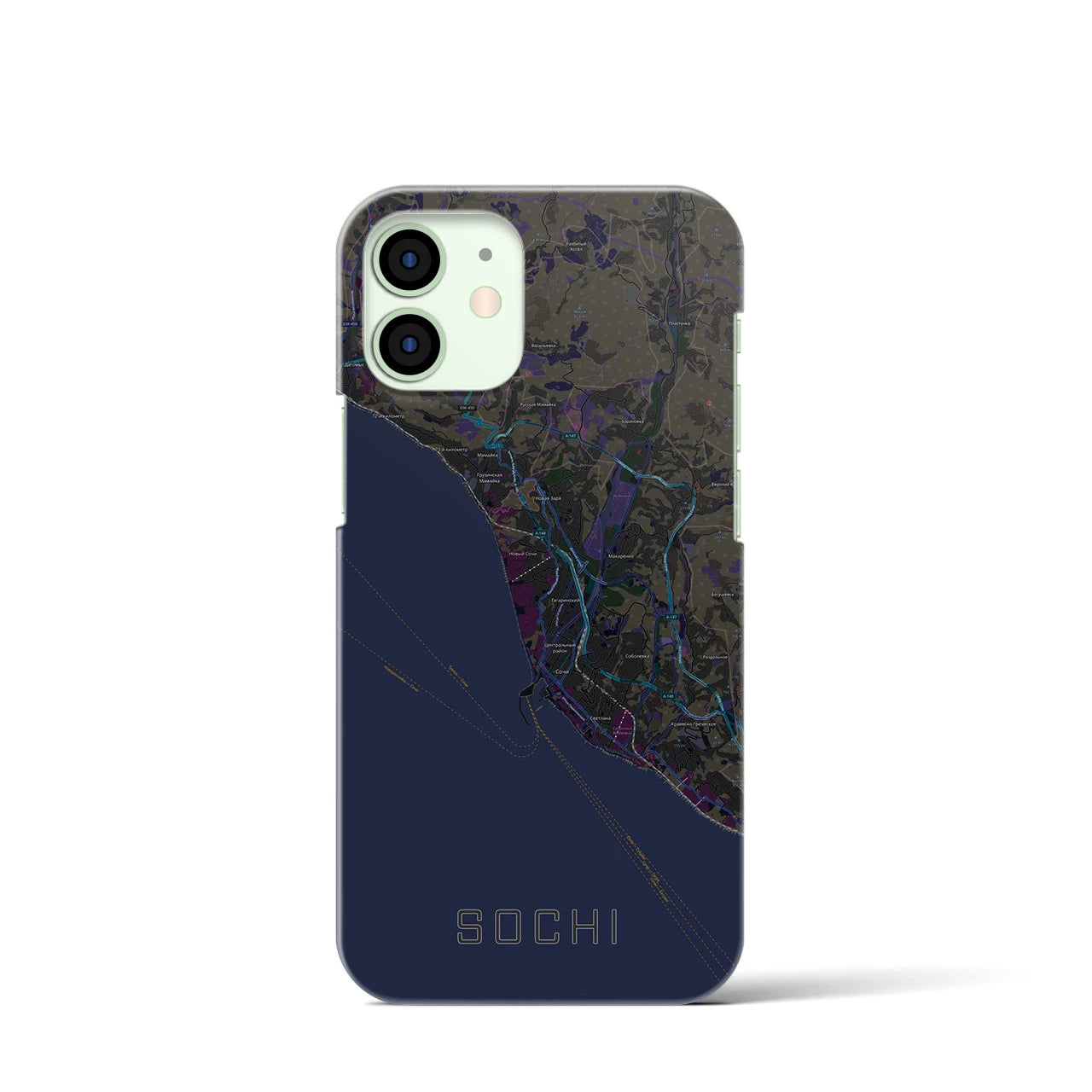 【ソチ(ロシア)】地図柄iPhoneケース(バックカバータイプ)