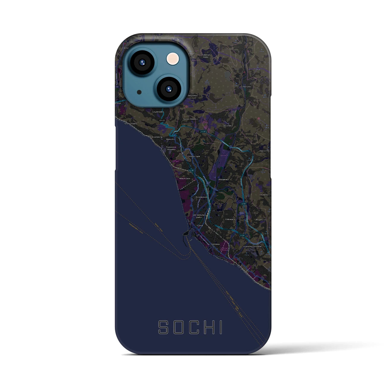 【ソチ(ロシア)】地図柄iPhoneケース(バックカバータイプ)