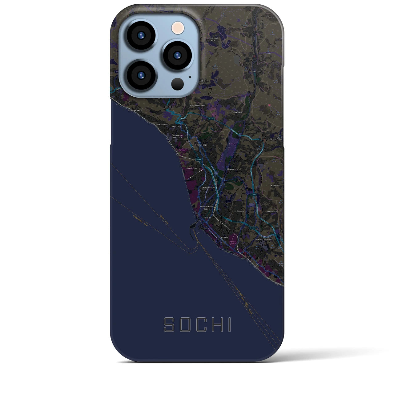 【ソチ(ロシア)】地図柄iPhoneケース(バックカバータイプ)