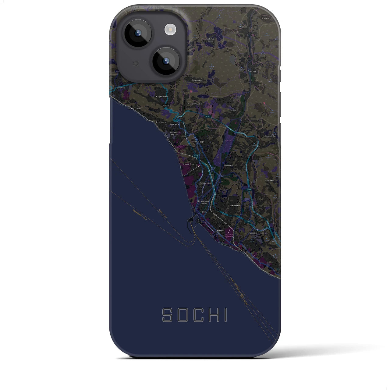 【ソチ(ロシア)】地図柄iPhoneケース(バックカバータイプ)
